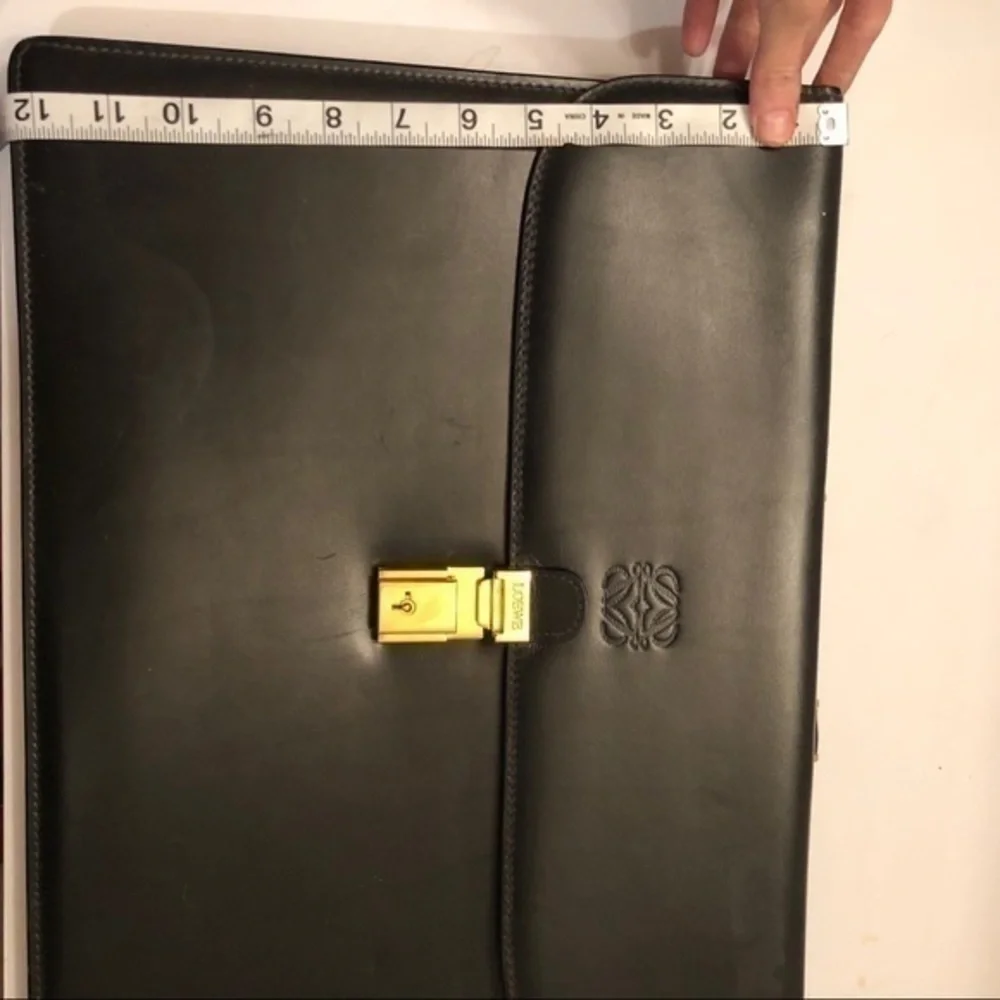 Loewe briefcase black leather made in Spain